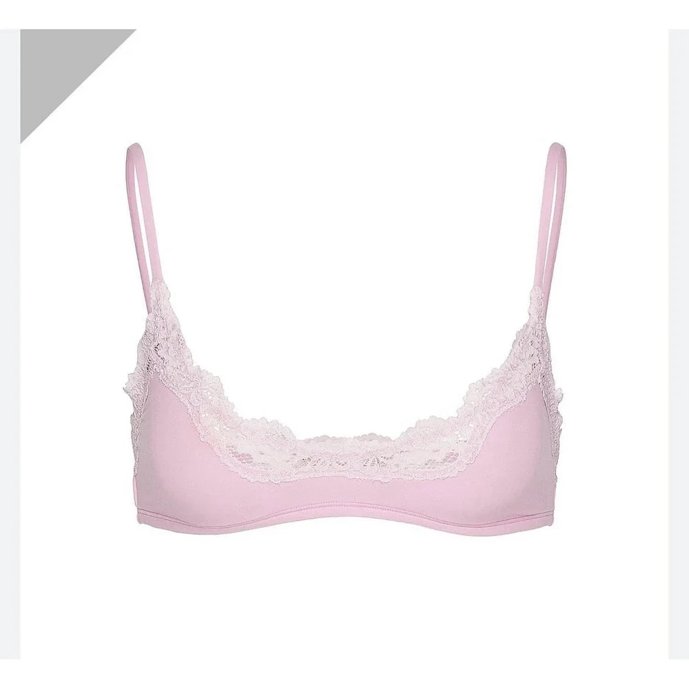 Skims Fits Everybody Lace Scoop Bralette - Primrose Tonal - NWT - XS